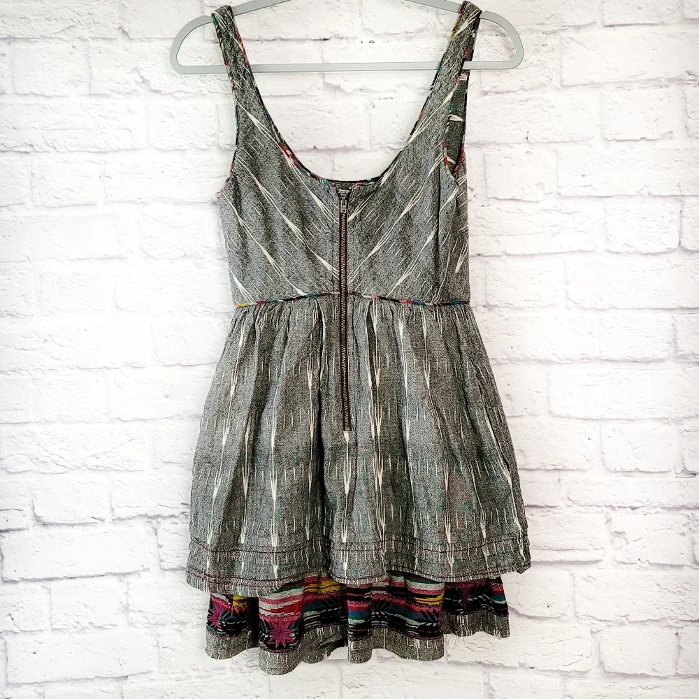Free People grey Ikat Mini Dress